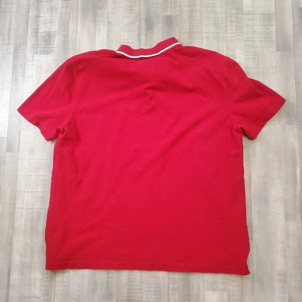 Vintage 90s‎ Nautica Polo Shirt Men XXL Colorblock Striped Sailing Logo Blue Red